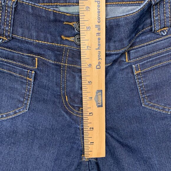 New York & Company Jeans Womens 6 Tall Blue Low Rise Flare Retro Style Denim - Picture 6 of 13